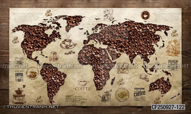 Tranh dán tường Quán Cafe - Tranh tường chất lượng cao