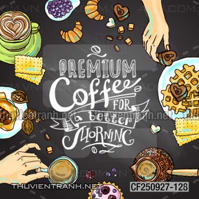 Tranh dán tường Quán Cafe - Tranh tường chất lượng cao