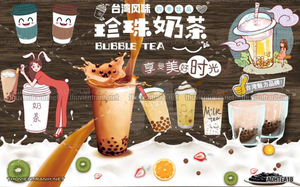  Tranh dán tường  Nước ép hoa quả - Tranh tường chất lượng cao