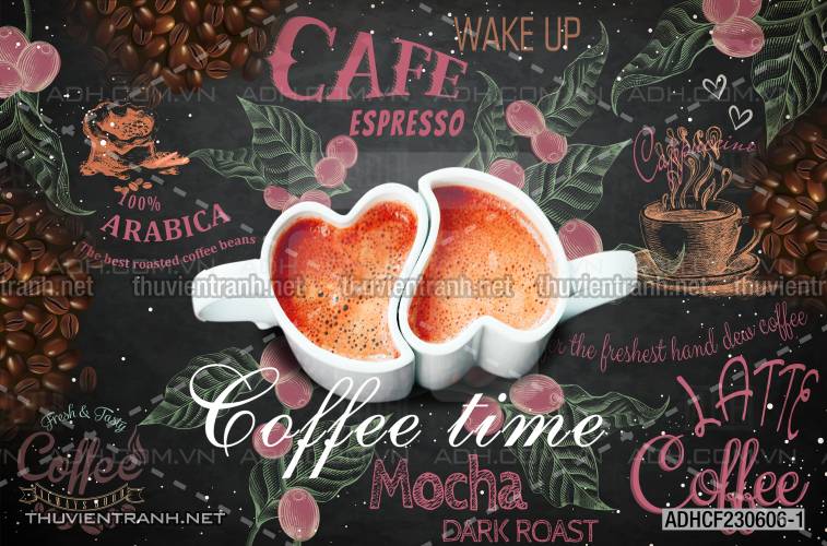 Tranh dán tường Cafe, tranh dán tường quán cafe - Tranh tường chất lượng cao