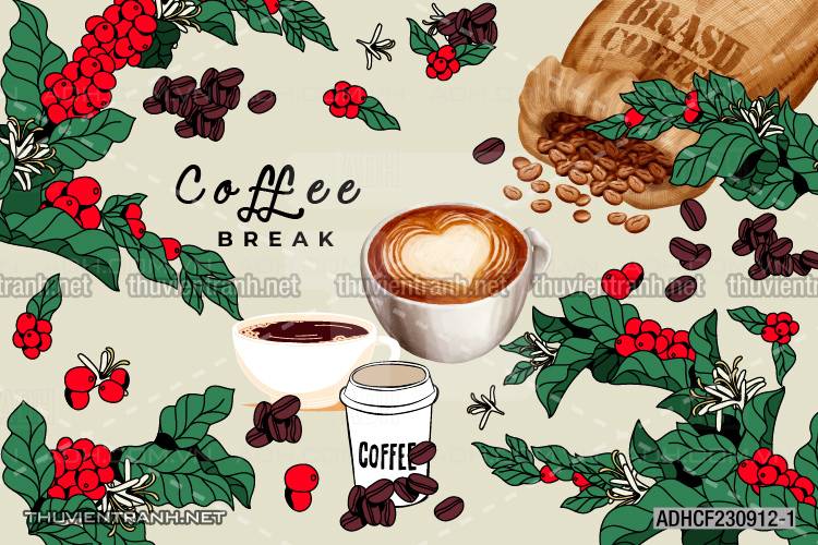 Tranh dán tường Cafe, tranh dán tường quán cafe - Tranh tường chất lượng cao