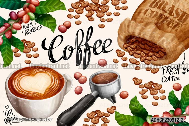 Tranh dán tường Cafe, tranh dán tường quán cafe - Tranh tường chất lượng cao