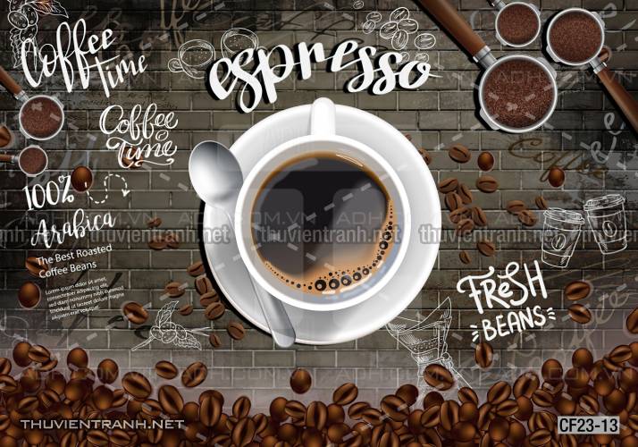 Tranh dán tường Cafe, tranh dán tường quán cafe - Tranh tường chất lượng cao