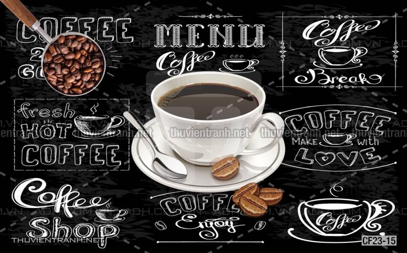 Tranh dán tường Cafe, tranh dán tường quán cafe - Tranh tường chất lượng cao