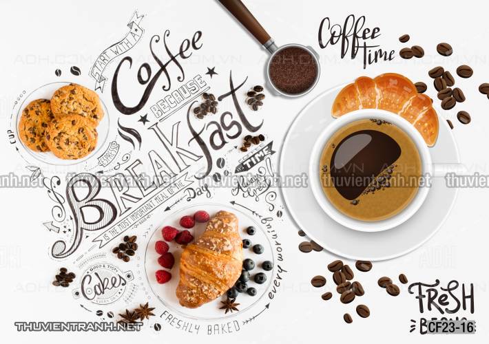 Tranh dán tường Cafe, tranh dán tường quán cafe - Tranh tường chất lượng cao