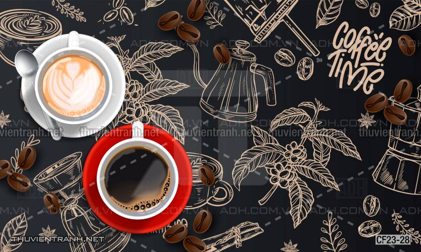 Tranh dán tường Cafe, tranh dán tường quán cafe - Tranh tường chất lượng cao