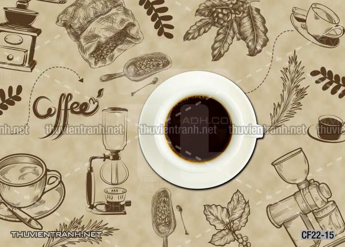  Tranh dán tường Cafe, tranh dán tường quán cafe - Tranh tường chất lượng cao