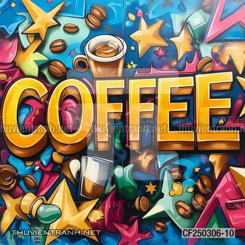  Tranh dán tường Cafe, tranh dán tường chữ Cafe - Tranh tường chất lượng cao