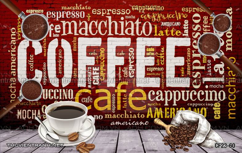  Tranh dán tường Cafe, tranh dán tường cô gái uống cafe - Tranh tường chất lượng cao