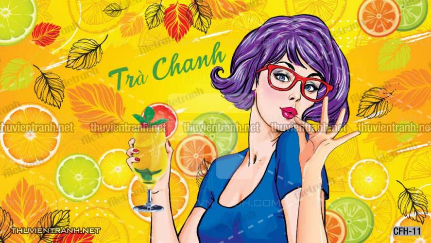 Tranh dán tường Quán Cafe, Trà Chanh, Trà sữa - Tranh tường chất lượng cao