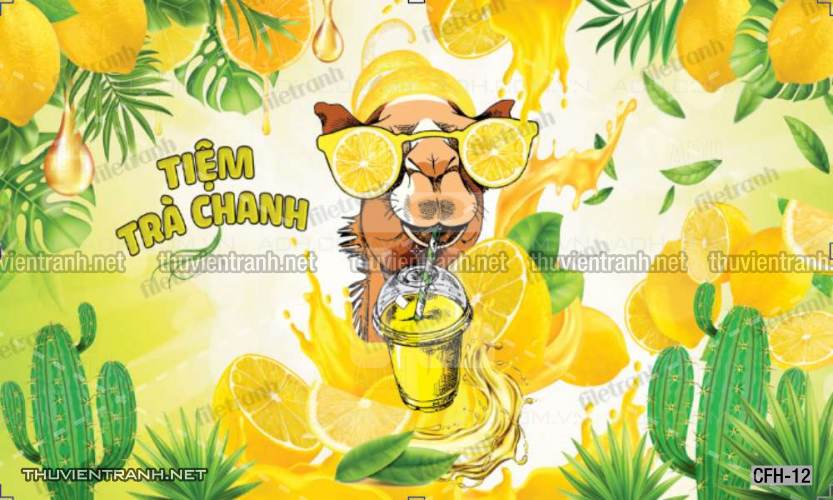 Tranh dán tường Quán Cafe, Trà Chanh, Trà sữa - Tranh tường chất lượng cao