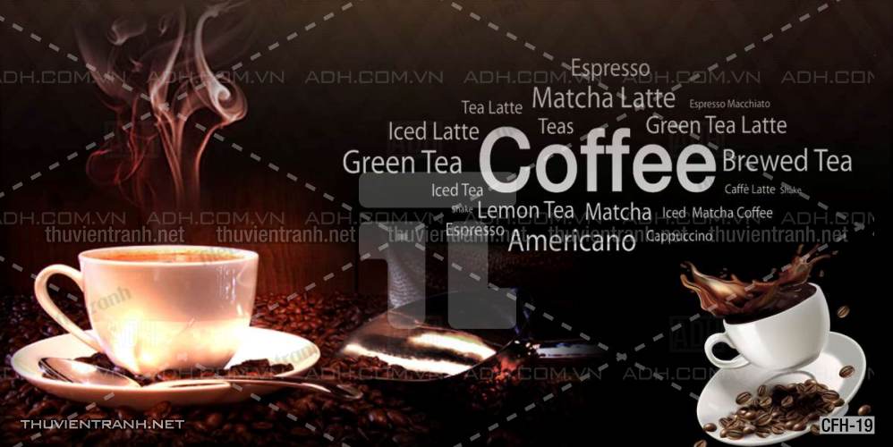 Tranh dán tường Quán Cafe, Trà Chanh, Trà sữa - Tranh tường chất lượng cao