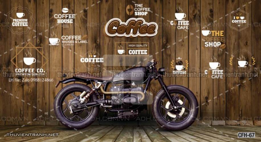 Tranh dán tường Quán Cafe, Trà Chanh, Trà sữa - Tranh tường chất lượng cao