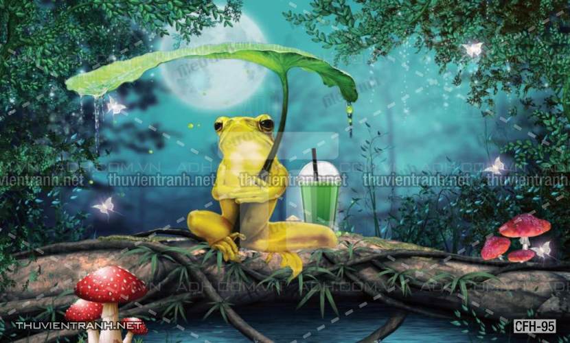 Tranh dán tường Quán Cafe, Trà Chanh, Trà sữa - Tranh tường chất lượng cao