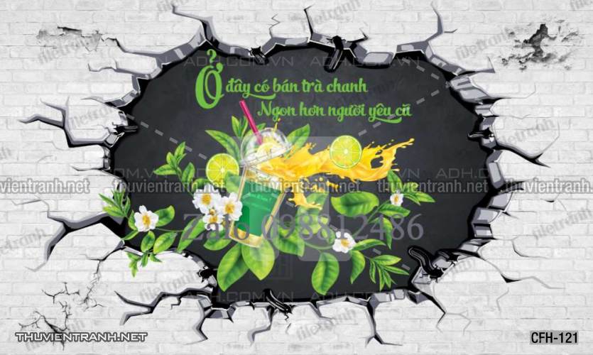 Tranh dán tường Quán Cafe, Trà Chanh, Trà sữa - Tranh tường chất lượng cao