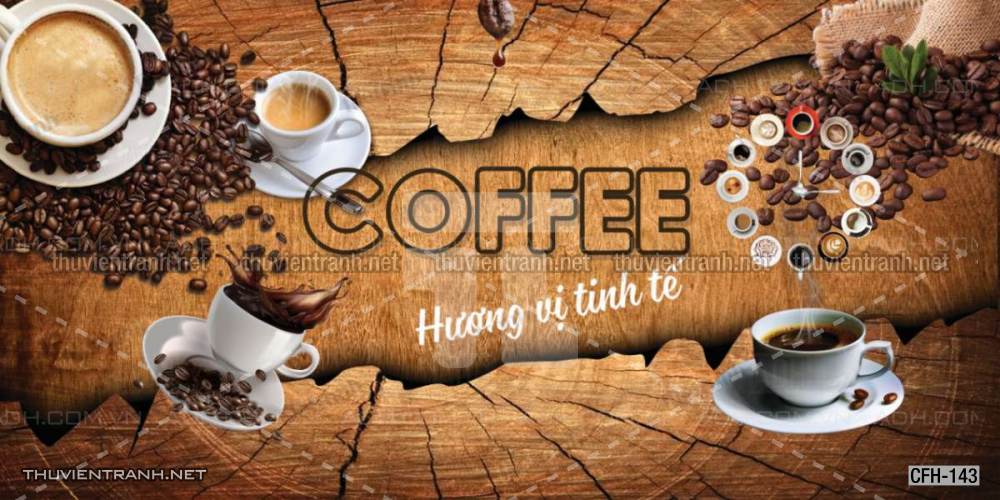  Tranh dán tường Quán Cafe, Trà Chanh, Trà sữa - Tranh tường chất lượng cao