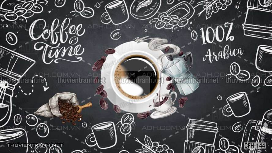  Tranh dán tường Quán Cafe, Trà Chanh, Trà sữa - Tranh tường chất lượng cao