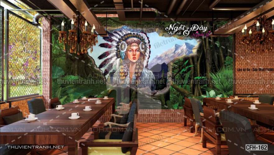  Tranh dán tường Quán Cafe, Trà Chanh, Trà sữa - Tranh tường chất lượng cao