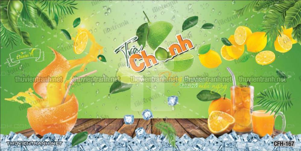  Tranh dán tường Quán Cafe, Trà Chanh, Trà sữa - Tranh tường chất lượng cao