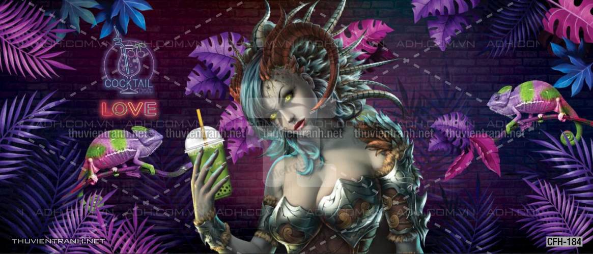  Tranh dán tường Quán Cafe, Trà Chanh, Trà sữa - Tranh tường chất lượng cao