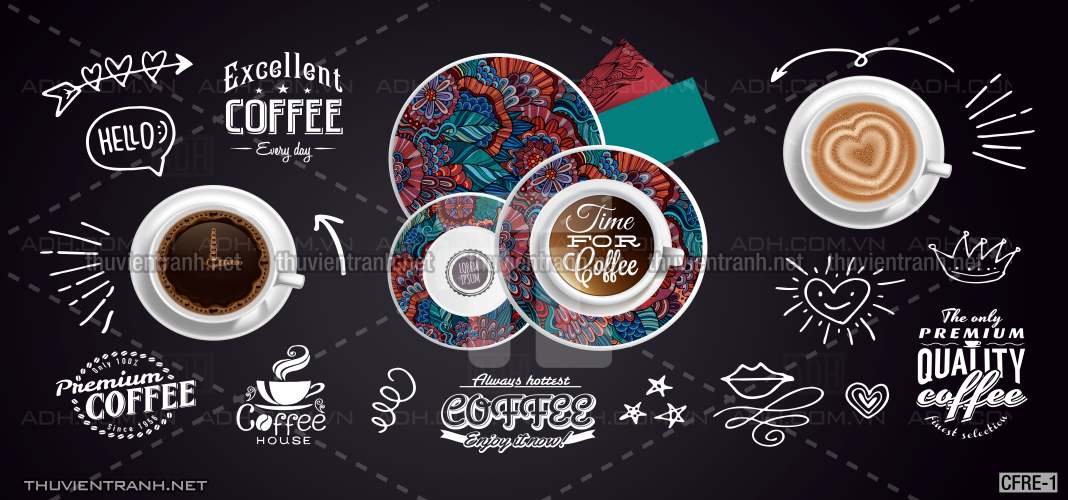  Tranh dán tường Cafe, tranh dán tường quán cafe phong cách hoài cổ (Retro) - Tranh tường chất lượng cao