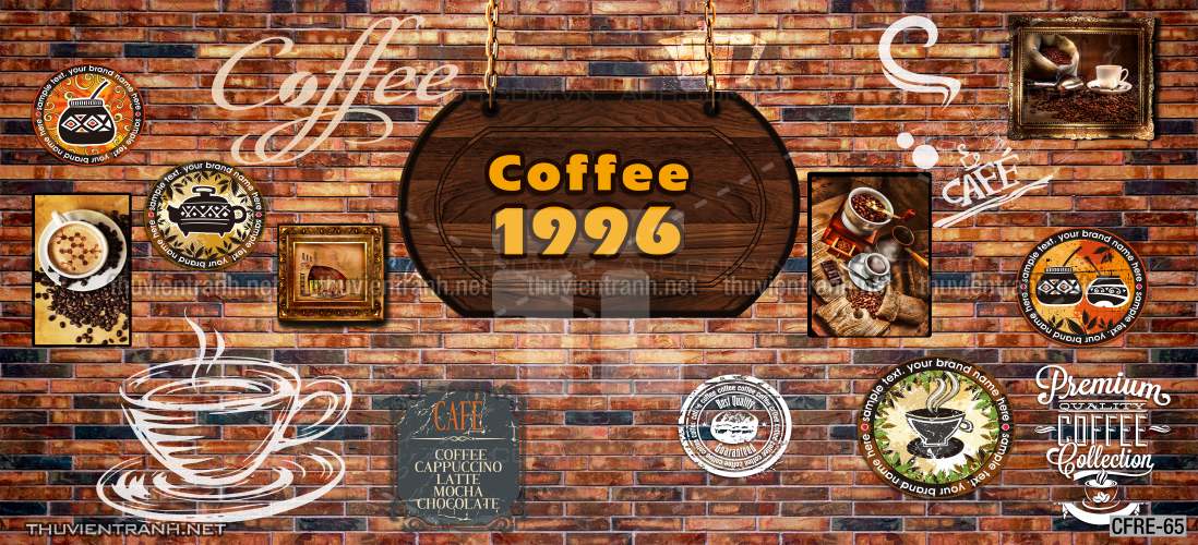  Tranh dán tường Cafe, tranh dán tường quán cafe phong cách hoài cổ (Retro) - Tranh tường chất lượng cao