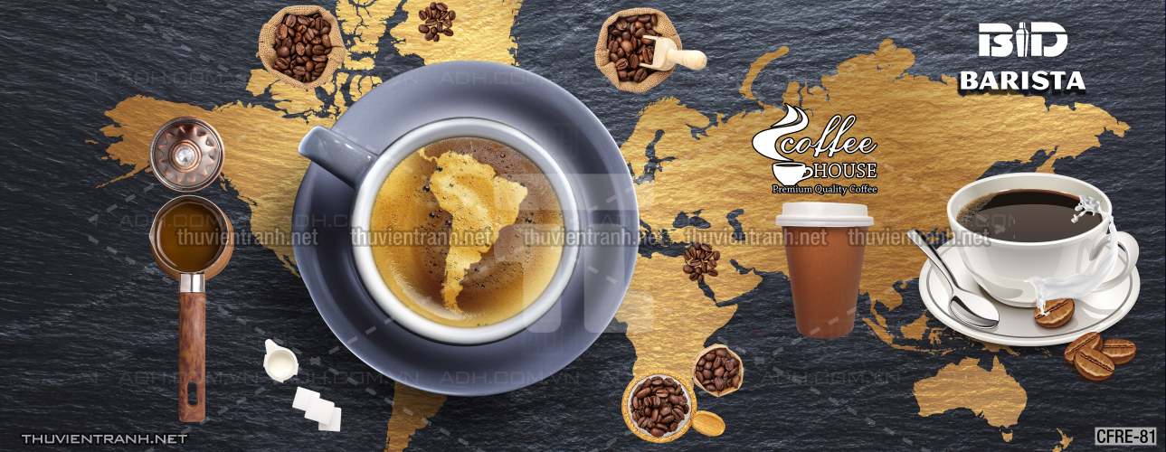  Tranh dán tường Cafe, tranh dán tường quán cafe phong cách hoài cổ (Retro) - Tranh tường chất lượng cao