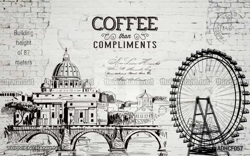  Tranh dán tường Cafe, tranh dán tường quán cafe phong cách cũ, cổ. - Tranh tường chất lượng cao