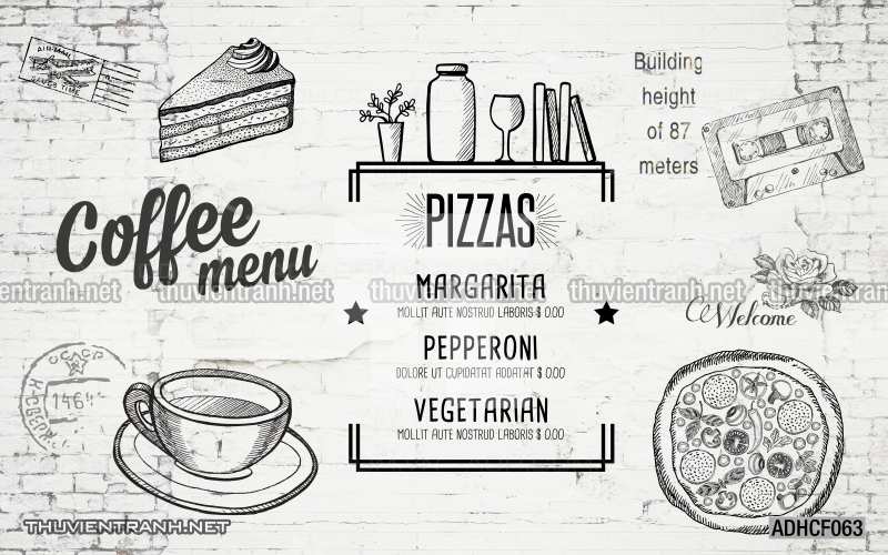  Tranh dán tường Cafe, tranh dán tường quán cafe phong cách cũ, cổ. - Tranh tường chất lượng cao