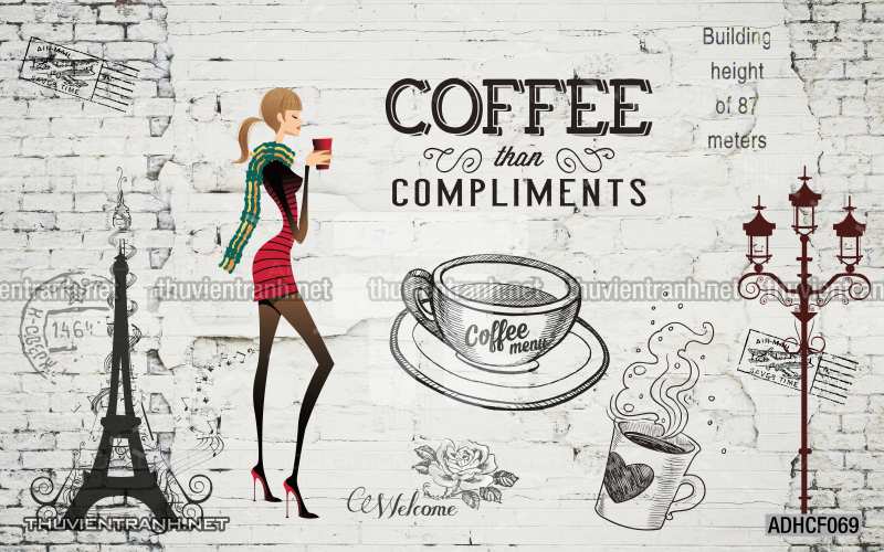  Tranh dán tường Cafe, tranh dán tường quán cafe phong cách cũ, cổ. - Tranh tường chất lượng cao