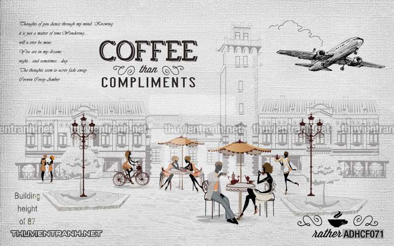  Tranh dán tường Cafe, tranh dán tường quán cafe phong cách cũ, cổ. - Tranh tường chất lượng cao