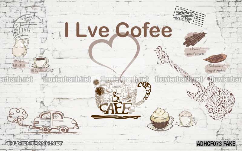  Tranh dán tường Cafe, tranh dán tường quán cafe phong cách cũ, cổ. - Tranh tường chất lượng cao