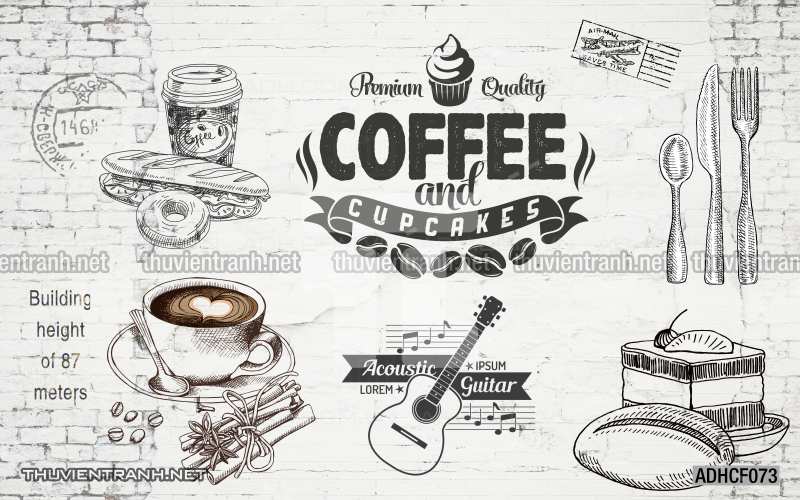  Tranh dán tường Cafe, tranh dán tường quán cafe phong cách cũ, cổ. - Tranh tường chất lượng cao