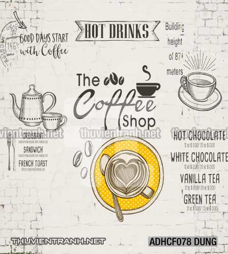  Tranh dán tường Cafe, tranh dán tường quán cafe phong cách cũ, cổ. - Tranh tường chất lượng cao