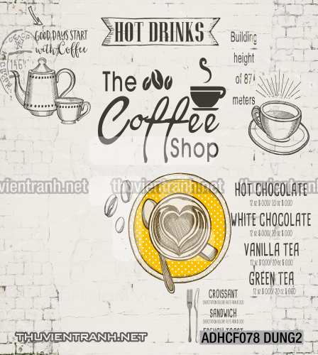  Tranh dán tường Cafe, tranh dán tường quán cafe phong cách cũ, cổ. - Tranh tường chất lượng cao
