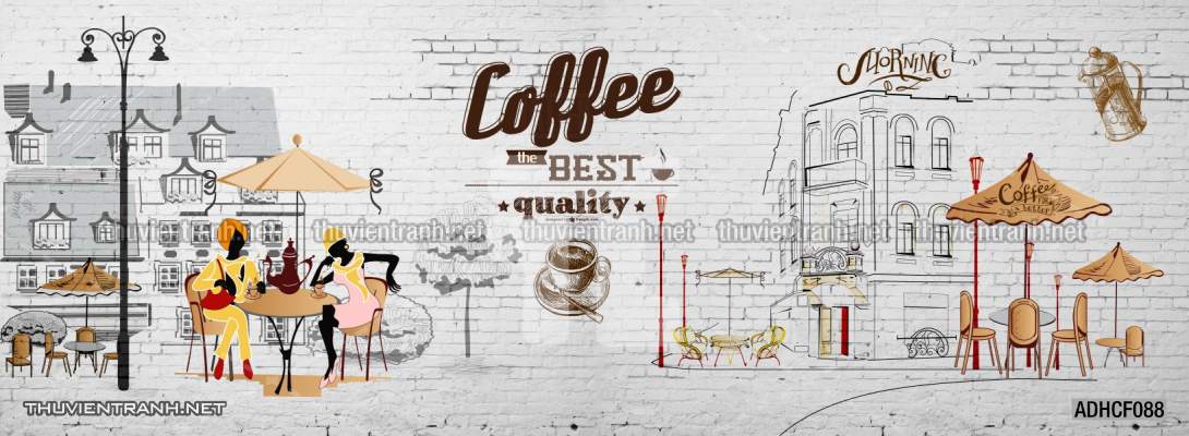  Tranh dán tường Cafe, tranh dán tường quán cafe phong cách cũ, cổ. - Tranh tường chất lượng cao