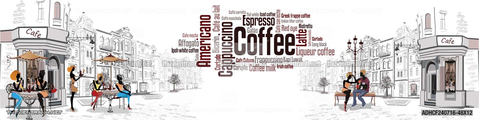  Tranh dán tường Cafe, tranh dán tường quán cafe phong cách cũ, cổ. - Tranh tường chất lượng cao