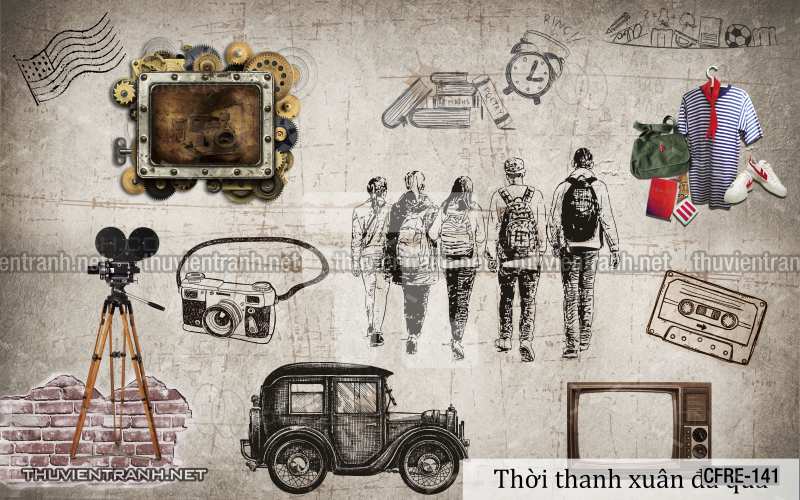  Tranh dán tường Cafe, tranh dán tường quán cafe phong cách cũ, cổ. - Tranh tường chất lượng cao