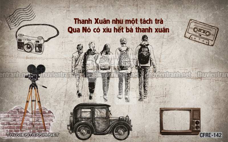  Tranh dán tường Cafe, tranh dán tường quán cafe phong cách cũ, cổ. - Tranh tường chất lượng cao