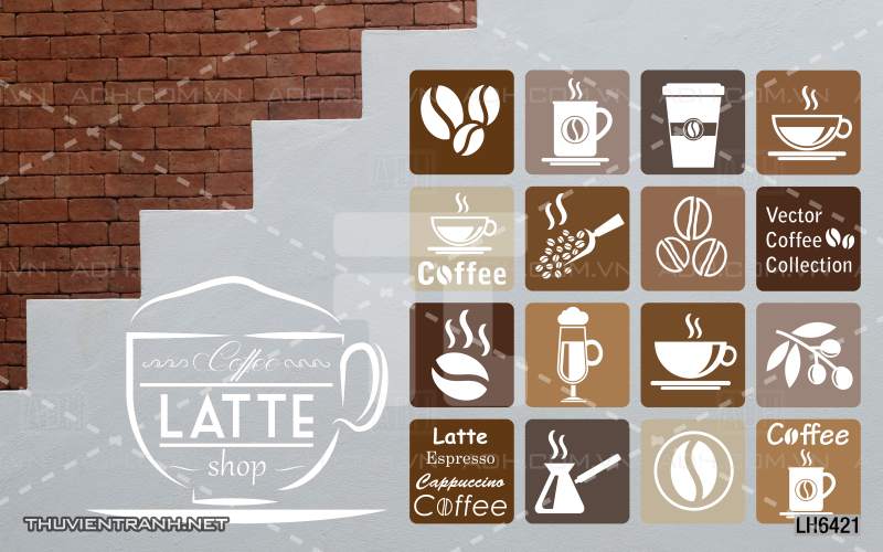 Tranh dán tường Quán  Cafe - Tranh tường chất lượng cao