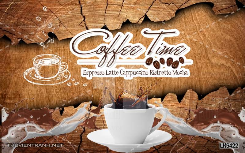 Tranh dán tường Quán  Cafe - Tranh tường chất lượng cao