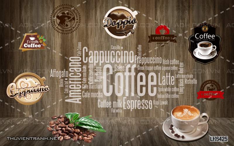Tranh dán tường Quán  Cafe - Tranh tường chất lượng cao