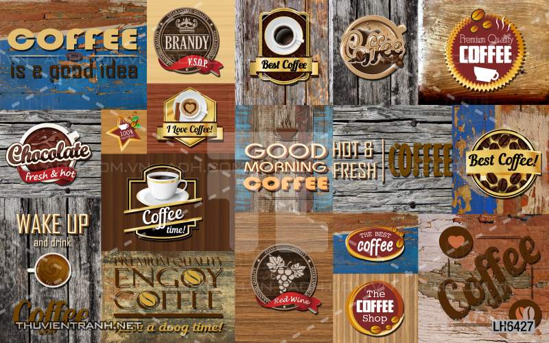 Tranh dán tường Quán  Cafe - Tranh tường chất lượng cao