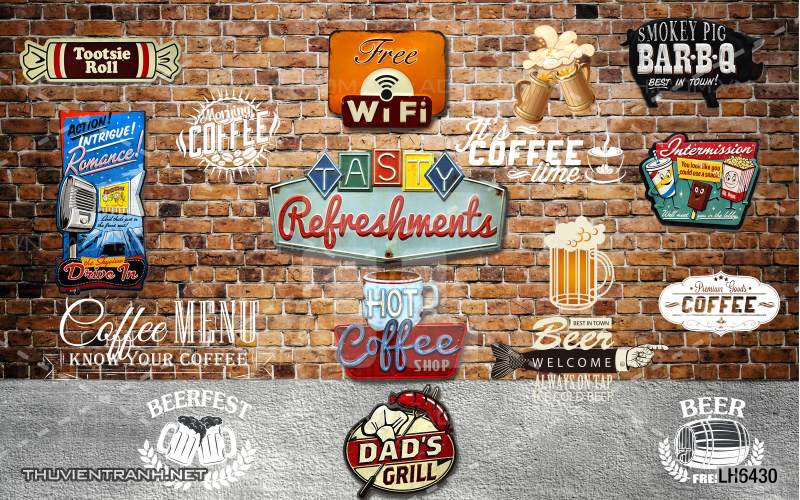 Tranh dán tường Quán  Cafe - Tranh tường chất lượng cao