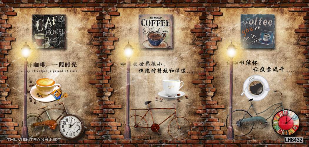 Tranh dán tường Quán  Cafe - Tranh tường chất lượng cao