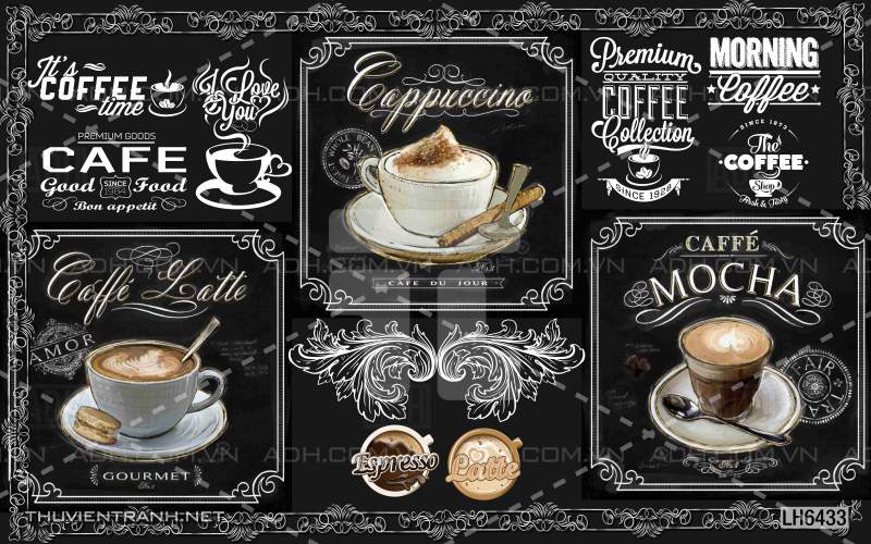 Tranh dán tường Quán  Cafe - Tranh tường chất lượng cao