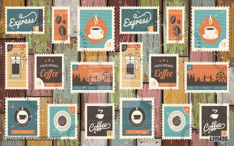 Tranh dán tường Quán  Cafe - Tranh tường chất lượng cao