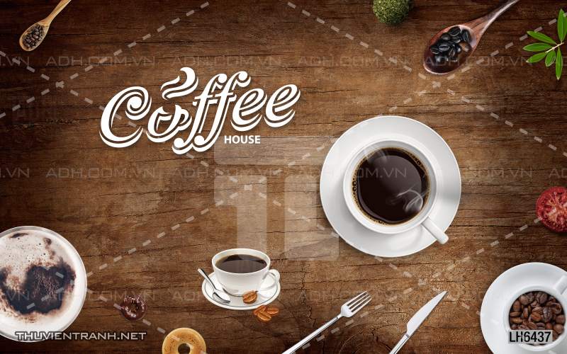 Tranh dán tường Quán  Cafe - Tranh tường chất lượng cao