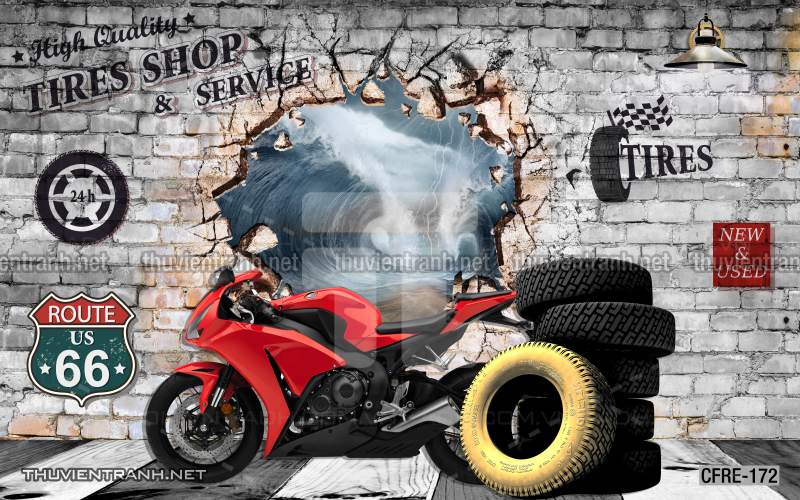 Tranh dán tường hoài niệm cũ - Tranh tường chất lượng cao