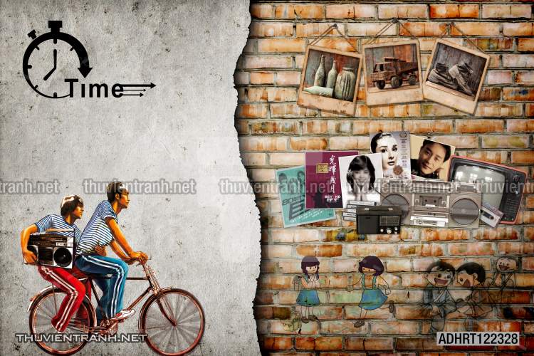 Tranh dán tường hoài niệm cũ - Tranh tường chất lượng cao